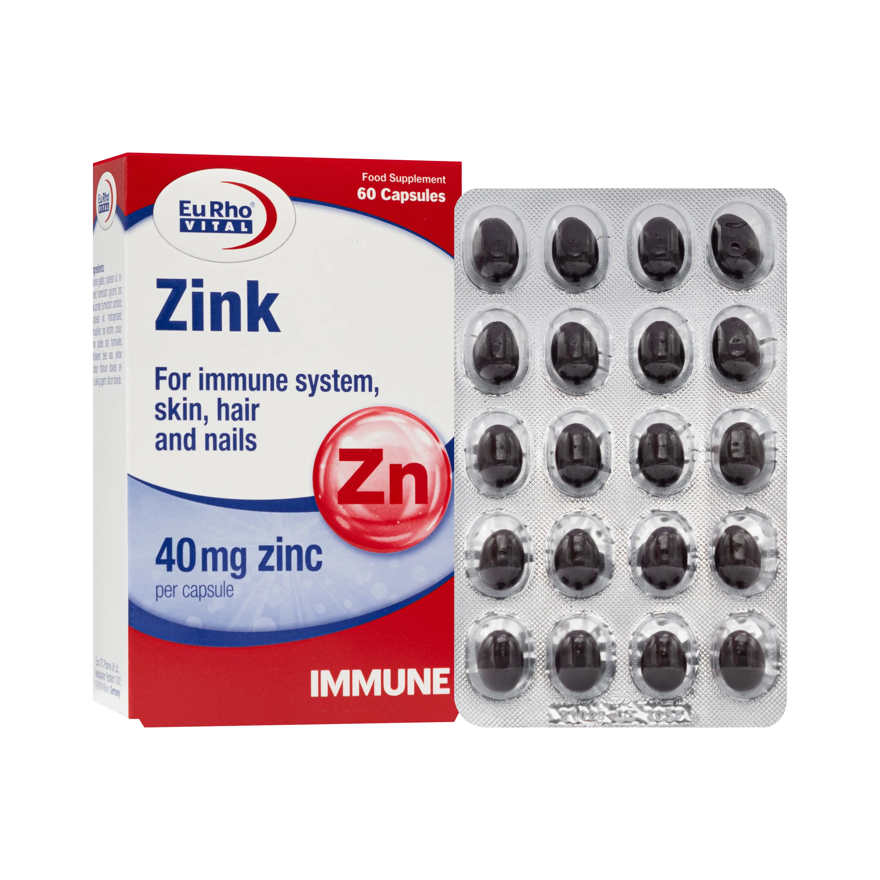 کپسول زینک 40 میکروگرم 60 عددی یوروویتال